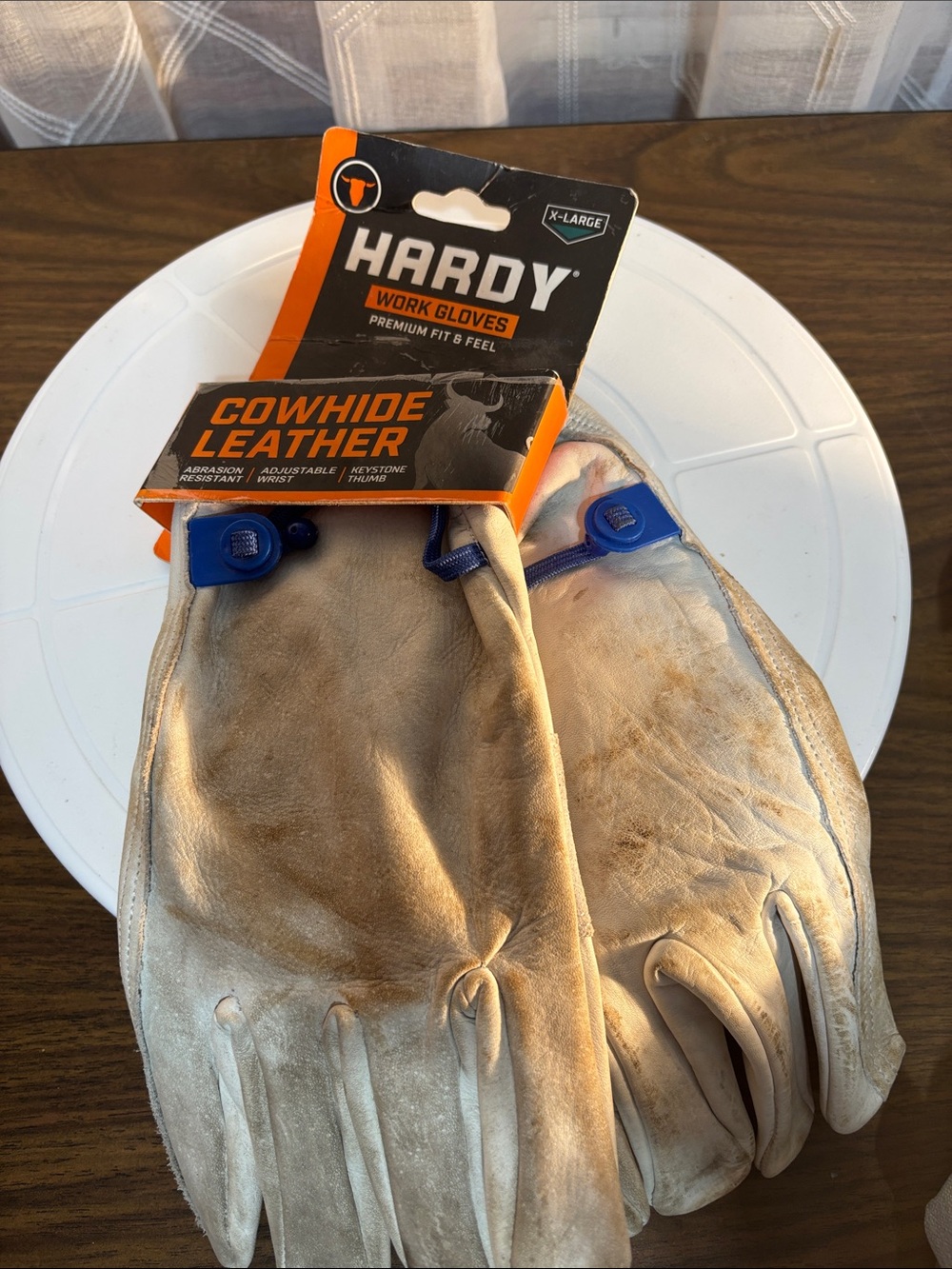 Hardy Cowhide Leather Work Gloves - Tan (X-Large)